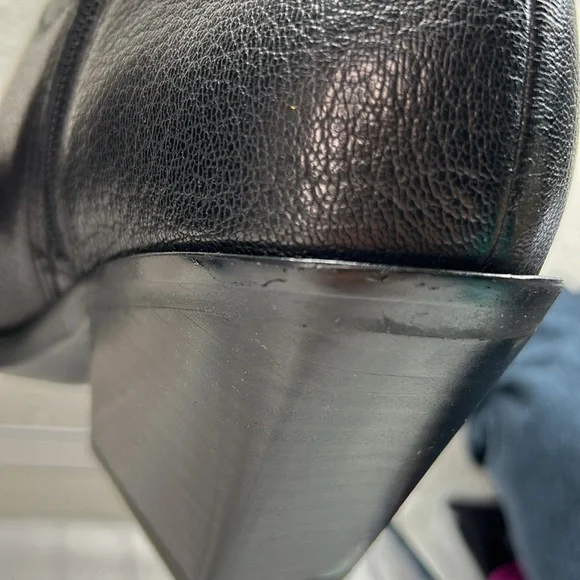 Dolce Vita Valory Black Leather Western Ankle Bootie Boots Pointed Toe Size 8 - Picture 7 of 11